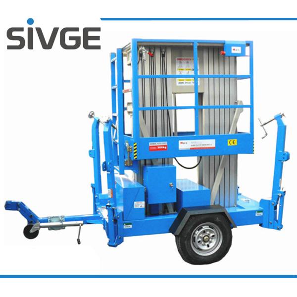 10m Hydraulic Trailer Mounted Lift Aluminium Alloy Dual Mast Mobile Aerial Platform