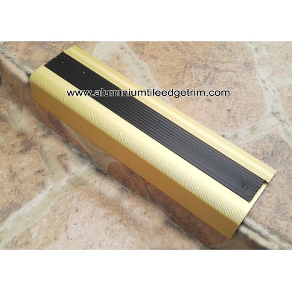 TL30 Matt Gold Non Slip Aluminum Stair Splint With Rubber For Staircase Edge