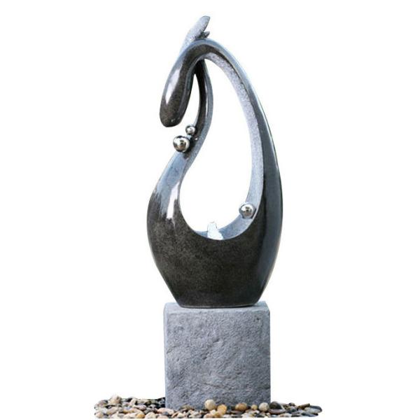 46 Black Marble Resin Water Fountain Contemporary Resin Outdoor Wall Fountains