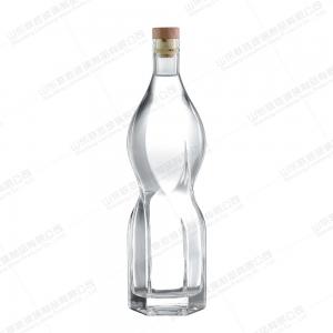 Cheap Unique Design Glass Liquor Bottle with Hexagonal Prism Shape and Customized Design for sale
