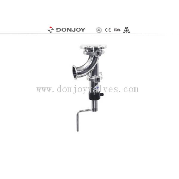 SS304 And SS316L Stainless Steel Sanitary Manual Tank Bottom Seat Valve 90 Elbow Type
