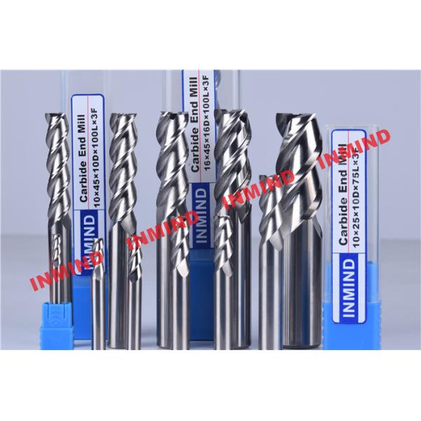 Long Type 3 Flute End Mill Bits For Drill Press No Coating AOL 75 mm - 150 mm