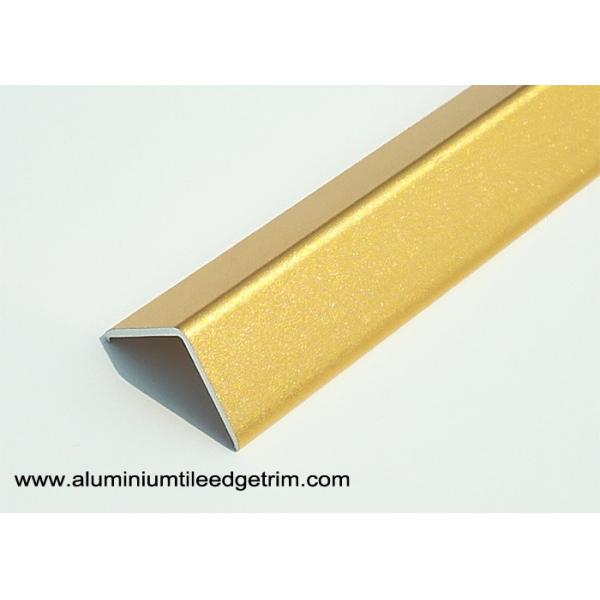 Bright Golden 2cm Aluminum Corner Guards With Sand Blasting Effect 2.7m Length