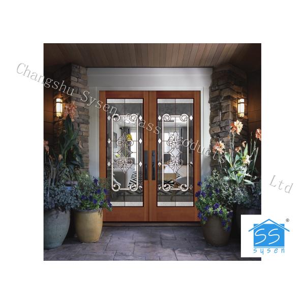 Bevel Custom Glass Window Panels , Theft Proof Brass Decorative Art Glass