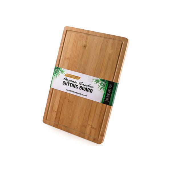 Laser Logo Bamboo Large Wooden Cutting Boards Rectangle Shaped With Juice Groove