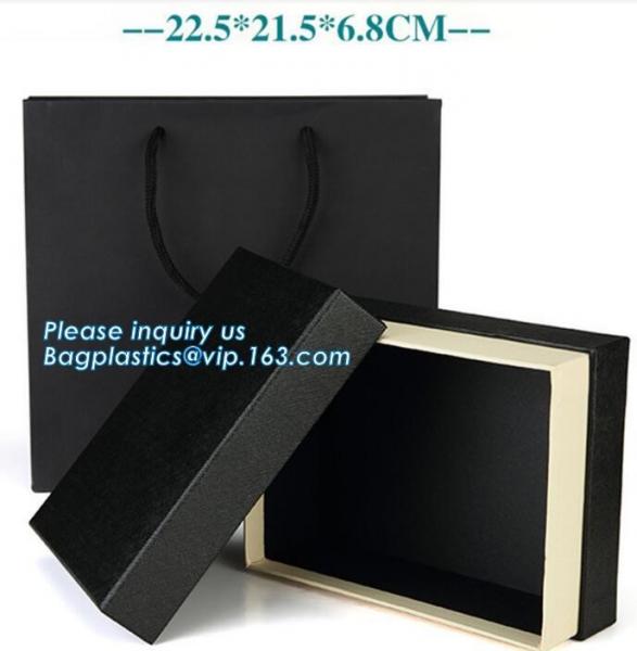 Luxury Matte Black Premium Gift Paper Packaging Carrier Shopping Bag,Luxury Cloth Carrier Paper Bag with Handle, bagplas