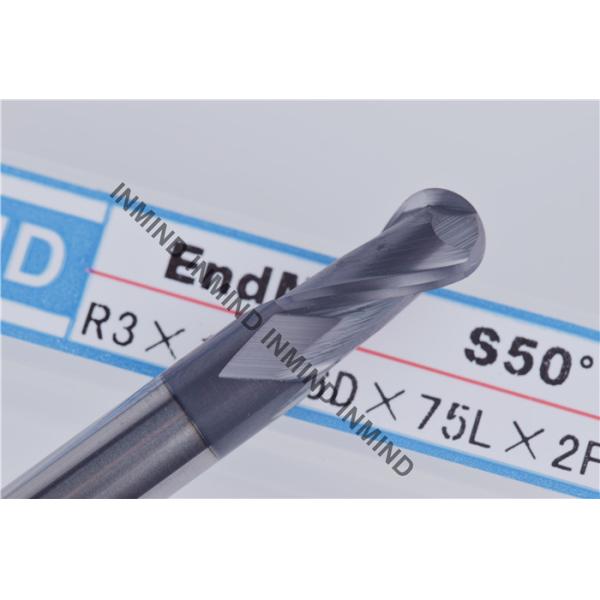 High Tenacity Ball Nose Cutter , HRC50 Aluminium Metal Cutting Tools