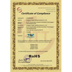 Yingwei Lighting Accessory Co.,Ltd. Certifications