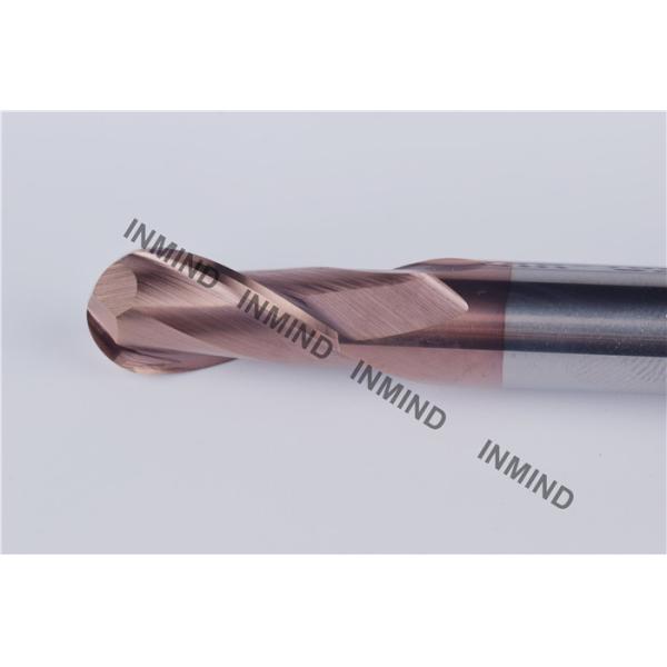 Long Flute Ball Nose End Mill with 100 mm Length 10 mm Dia 0.5 - 0.6 UM Grain Size