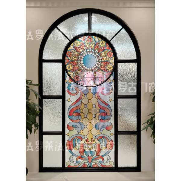 Architectural Artistic Aluminum Frame Stained Glass Window With Inspired Design