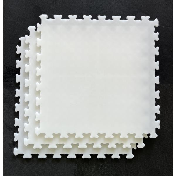 White Outdoor Roller Hockey Tiles 12mm Thickness Interlocking Basketball Court
