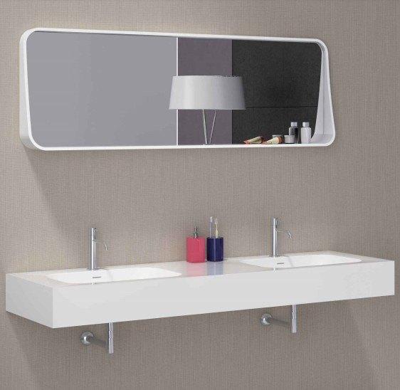 Solid Surface 	Wall Hung Basin Smooth Non Porous Seamless Joint