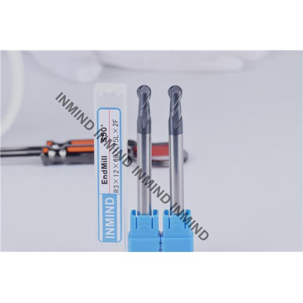 High Tenacity Ball Nose Cutter , HRC50 Aluminium Metal Cutting Tools