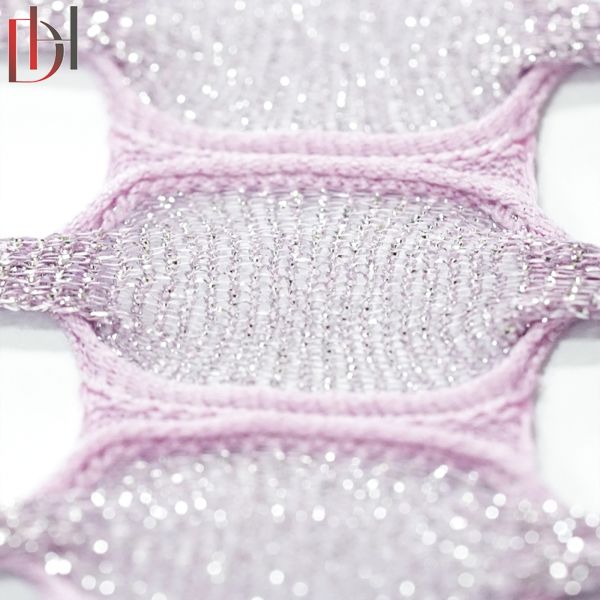100% Polyester Knitted Jacquard Fabric , Summer Skirt Cape Scarf Holes Jacquard Mesh Fabric