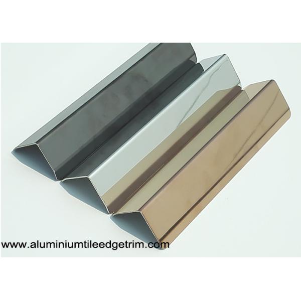 25mm X 25mm Aluminum / Stainless Steel Corner Guards For Walls Mirror Effect