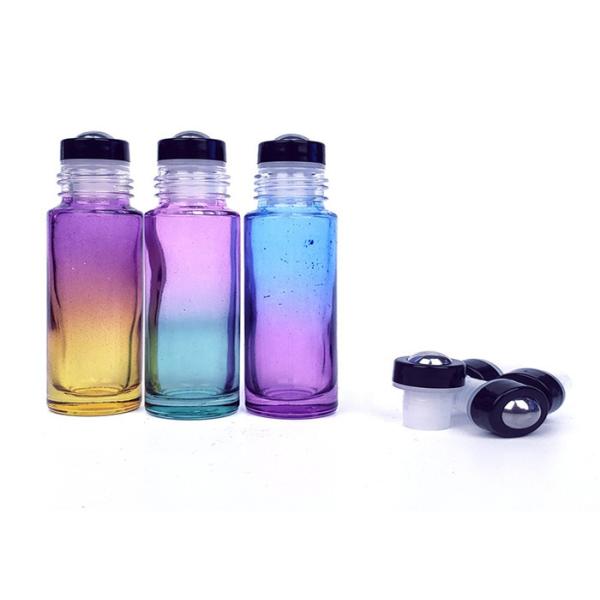 10 Ml Gradient Color Glass Roller Bottles For Essential Oil Roll On Bottle