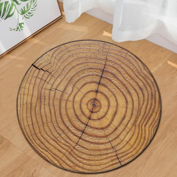 Bedroom Marble Small Circular Rugs Polyester Computer Desk Floor Mat