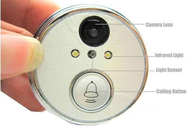 2.8 LCD Screen Digital Peephole Viewer Doorbell Video Camera Recorder Access Control DVR