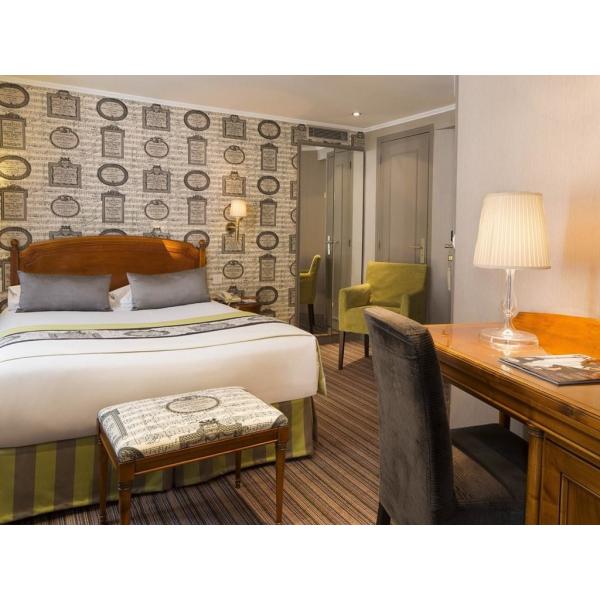 Lesotho hotel furniture China supplier for wood bed with desk table and living room sofa chairs