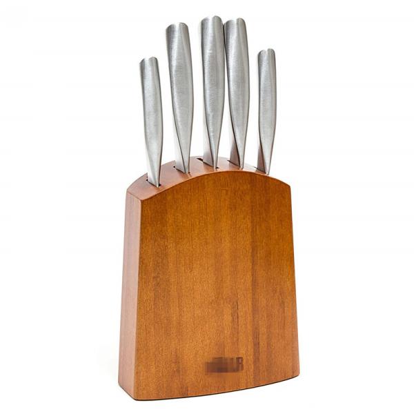 Unique Design Bamboo Kitchen Knife Set With Block FDA SGS Certificate