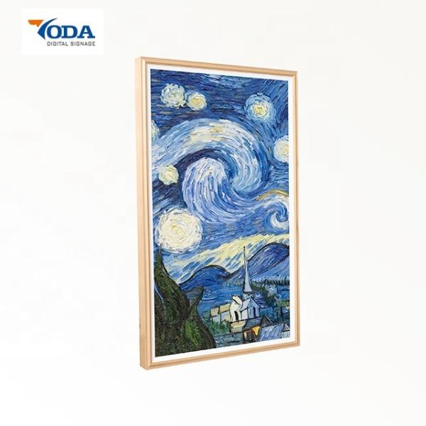 Ash Wood Wireless Digital Picture Frame 1920*1080P Full View Angle On Wall