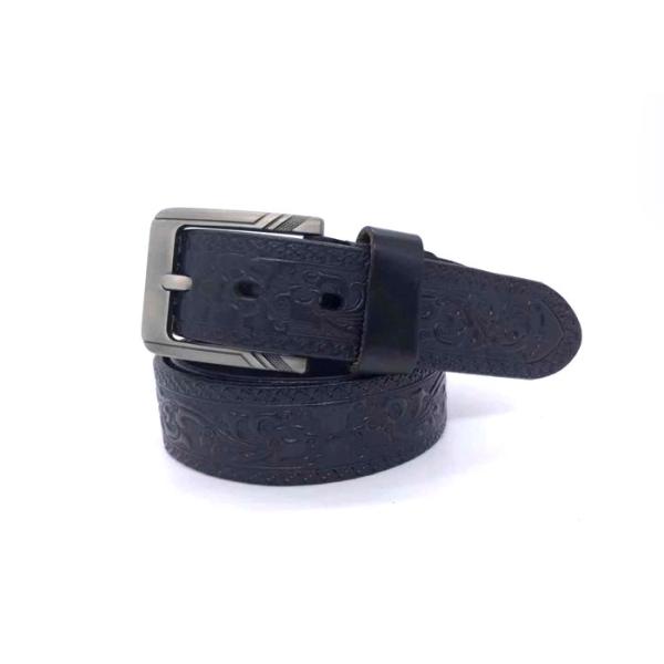 1.5 Wide Leather Pants Belt / Men 's Western Tooled Embossed Full Grain Leather Jean Belt