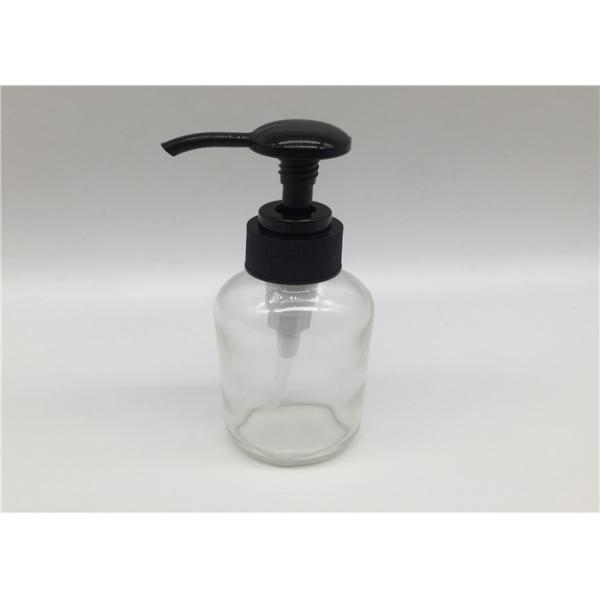4oz Boston Round Glass Dispenser Bottle With Plastic Pump for  disinfectant , hand wash disinfectant bottle
