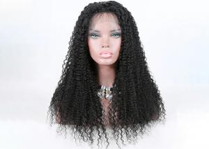 China 20 Inch Kinky Curly Human Hair Full Lace Wigs Full Swiss Lace With Stretch From Ear To Ear on sale