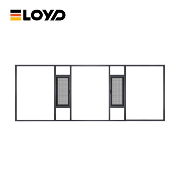 Overlapping Tempered Glass Aluminium Flush Windows For Bathroom OEM