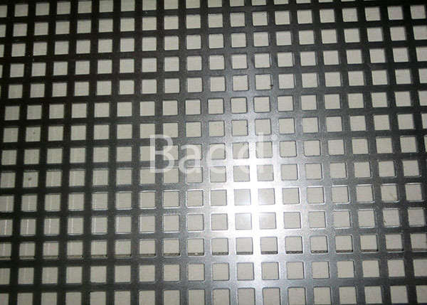 Electro Galvanized Perforated Metal Sheet With Square Hole Pattern , Perforated Steel Plate 