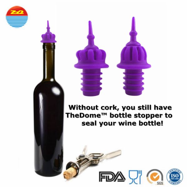 Christmas Creative Silicone Wine Bottle Stopper , Bordeaux Dome Shape Silicone Wine Corks
