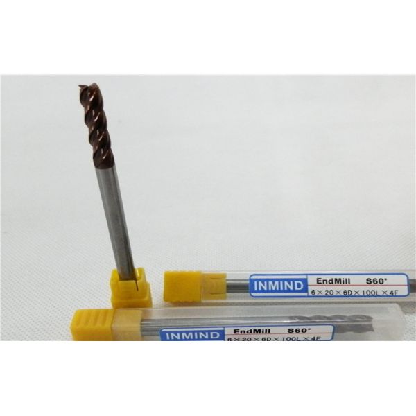 Long Length ALTiN / TiN Coating Carbide Square End Mill Diameter 1.0mm - 20mm