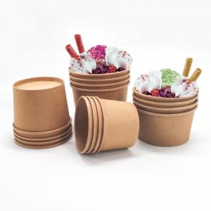 Cheap Custom Printing Paper Ice Cream Dessert Cup With Lid for sale