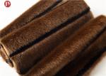 high quality Short Pile mink Faux Fur Fabric Coffee Black Groove
