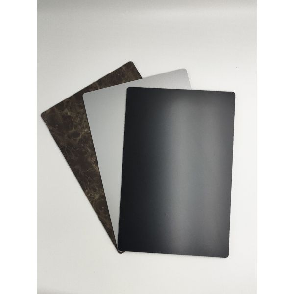PE Coated Silver Metallic ACP Sheet  Mirror Finish 0.15mm  Layer Thickness