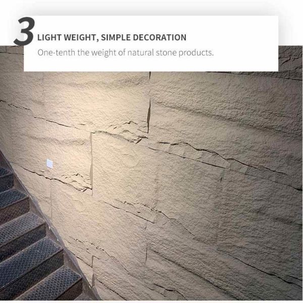 Polyurethane PU Stone Panel Wall Faux Lightweight 120 * 60cm