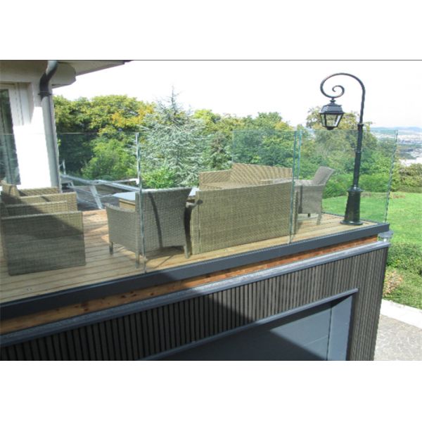 U Channel Aluminum Deck Railing Systems Tempered Glass Guardrail For Residential Fence