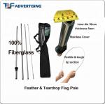 Top Quality Fiberglass Teardrop Flexible Telescopic Feather Beach Flag Pole