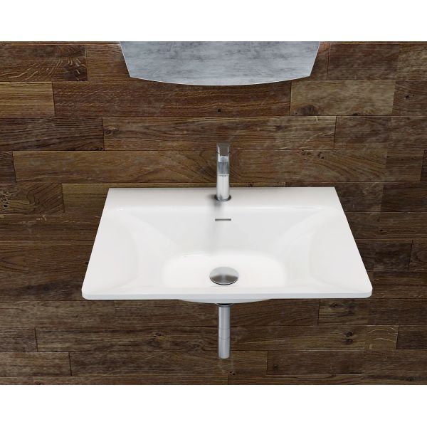 Rectangular Wall Hung Cloakroom Basin Single Hole Faucet Mount