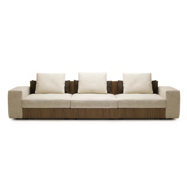 Custom Modern Sectional Sofa With Cushion , Fabric / Leather Living Room Sofa