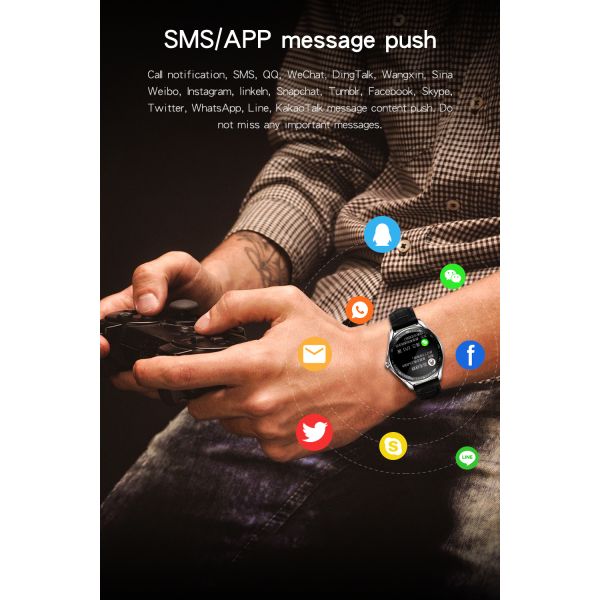 IP67 Waterproof Round Shape Smartwatch Built In Vibration Reminder