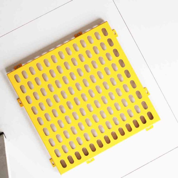 Galvanized Slotted Hole Perforated Steel Mesh , Facade Cladding Punched Metal Sheets