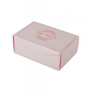 China 350gsm Pink White Paper Cake Packaging Box With Custom Logo Gold Foil on sale