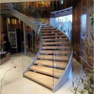 Cheap Spiral Rotating Stairs glass Balustrades Handrails Curved Tempered For Stairs for sale