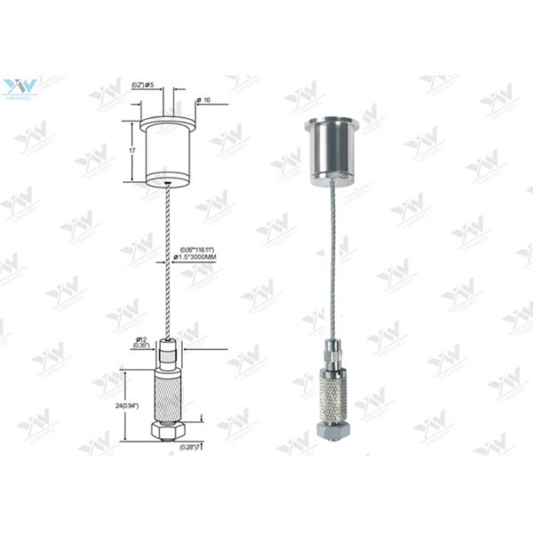 High Precision LED Panel Suspension Kit / Brass Cable Gripper With Safety Lock
