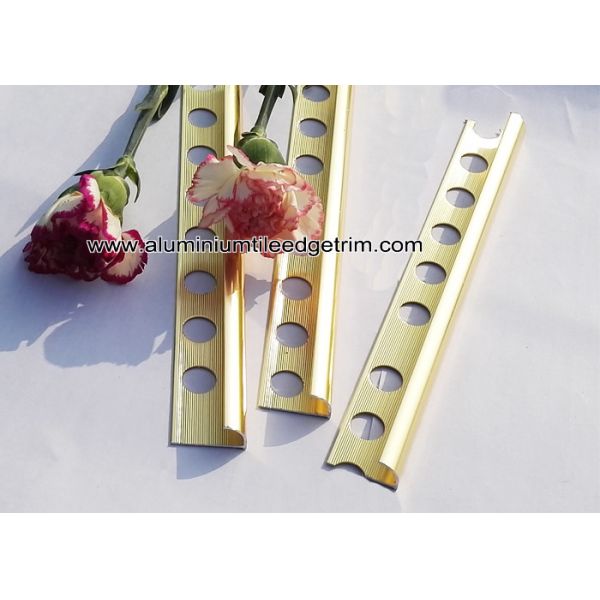 Curved Shine Gold Aluminium Tile Edge Trim 10mm x 2.44m / 2.5m / 2.6m
