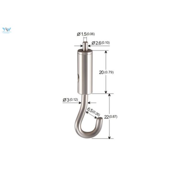 Samll Size Nickel Color Brass Lock Cable Grippers With Steel Hook For Suspend LED Panels