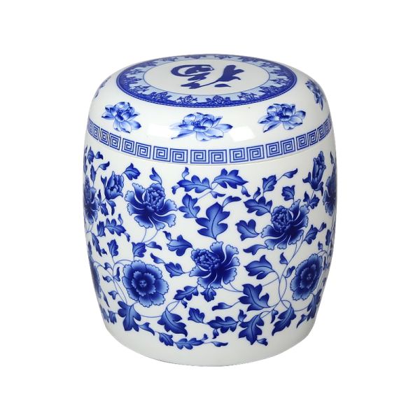 Hand Painted Ceramic Adult Human Ashes Urn Blue and White Porcelain Cremation Urn