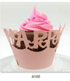 Cheap Pure Pink Color cupcake wrappers for Birthday Party for sale