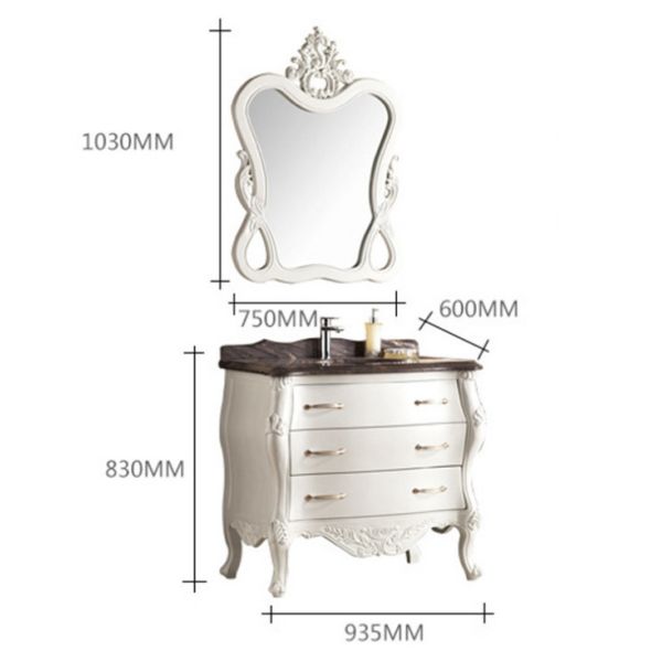 600mm 850mm Solid Wood Vanity For Bathroom Floating Bathroom Vanity With Drawers